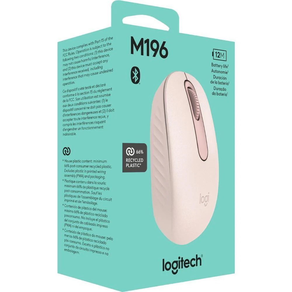MOUSE USB WIRELESS BLUETOOTH M196 BLANCO LOGITECH  910-007457 - MOUSE10015